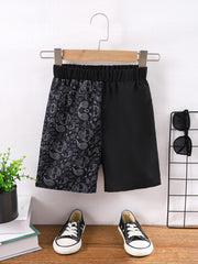 Men's Paisley Print Elastic Waist Workout Shorts