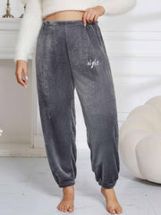 Women's Plus Size Embroidered Flannel Joggers