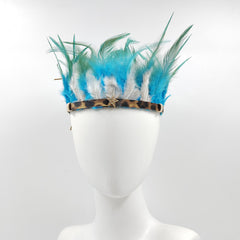 Adjustable Headband with Feathers Star Accents
