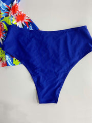 Plus Size Boho Tankini Set V Neck Criss Cross Cami Top & Panty Swimsuit