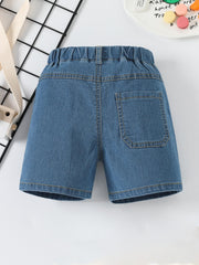 Boys Summer Denim Shorts Elastic Waist Casual Stretch