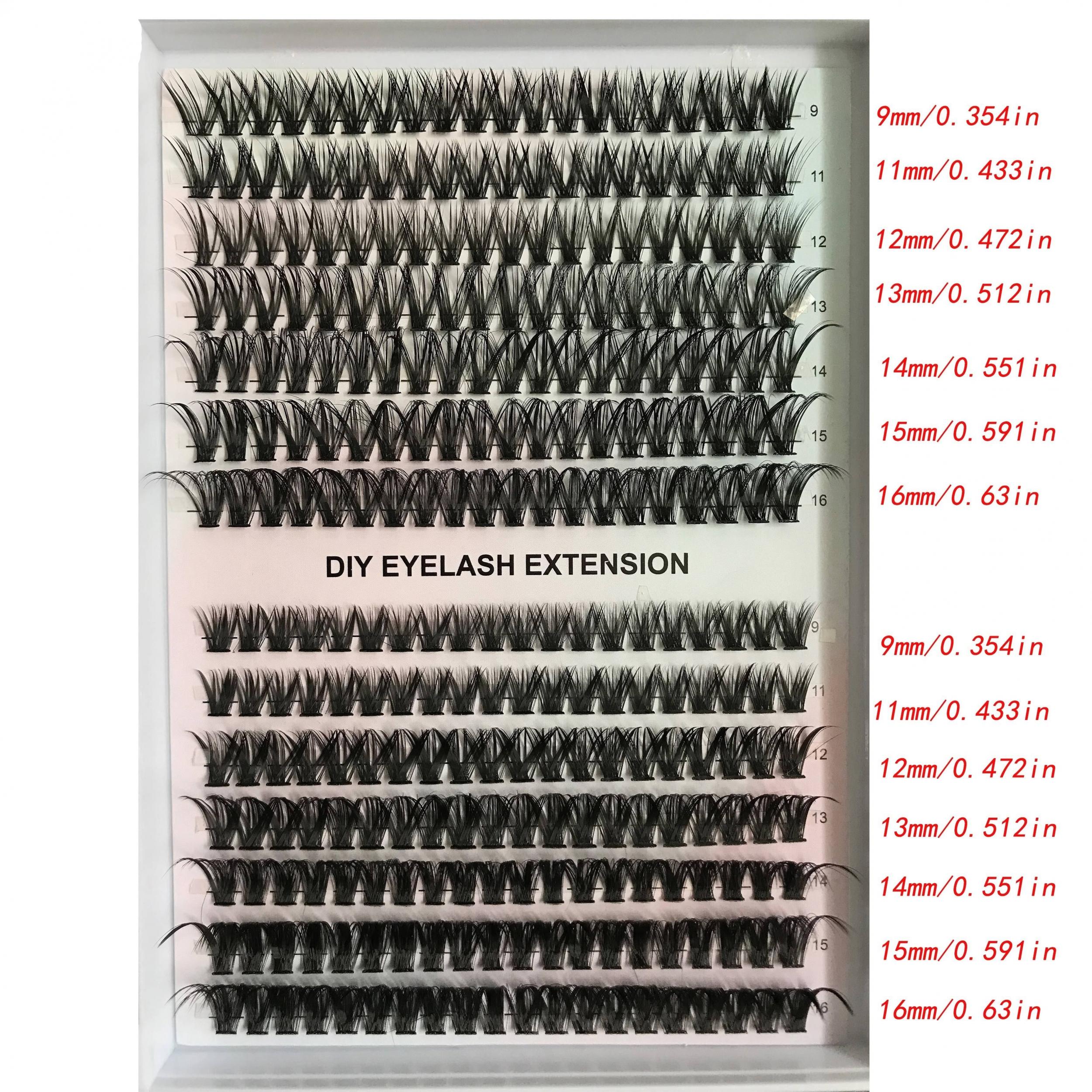 DIY False Eyelashes Set With Glue And Tweezer Cluster Lashes
