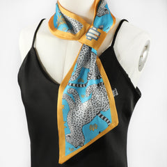 Animal Pattern Neck Scarf Small Shawl Hair Wrap Ribbon Scarf for Women