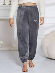 Women's Plus Size Embroidered Flannel Joggers
