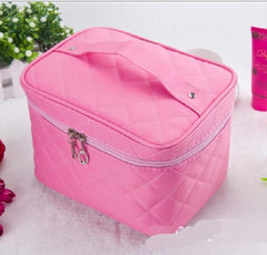 Quilted Cosmetic Bag Large Capacity Makeup Storage Handbag