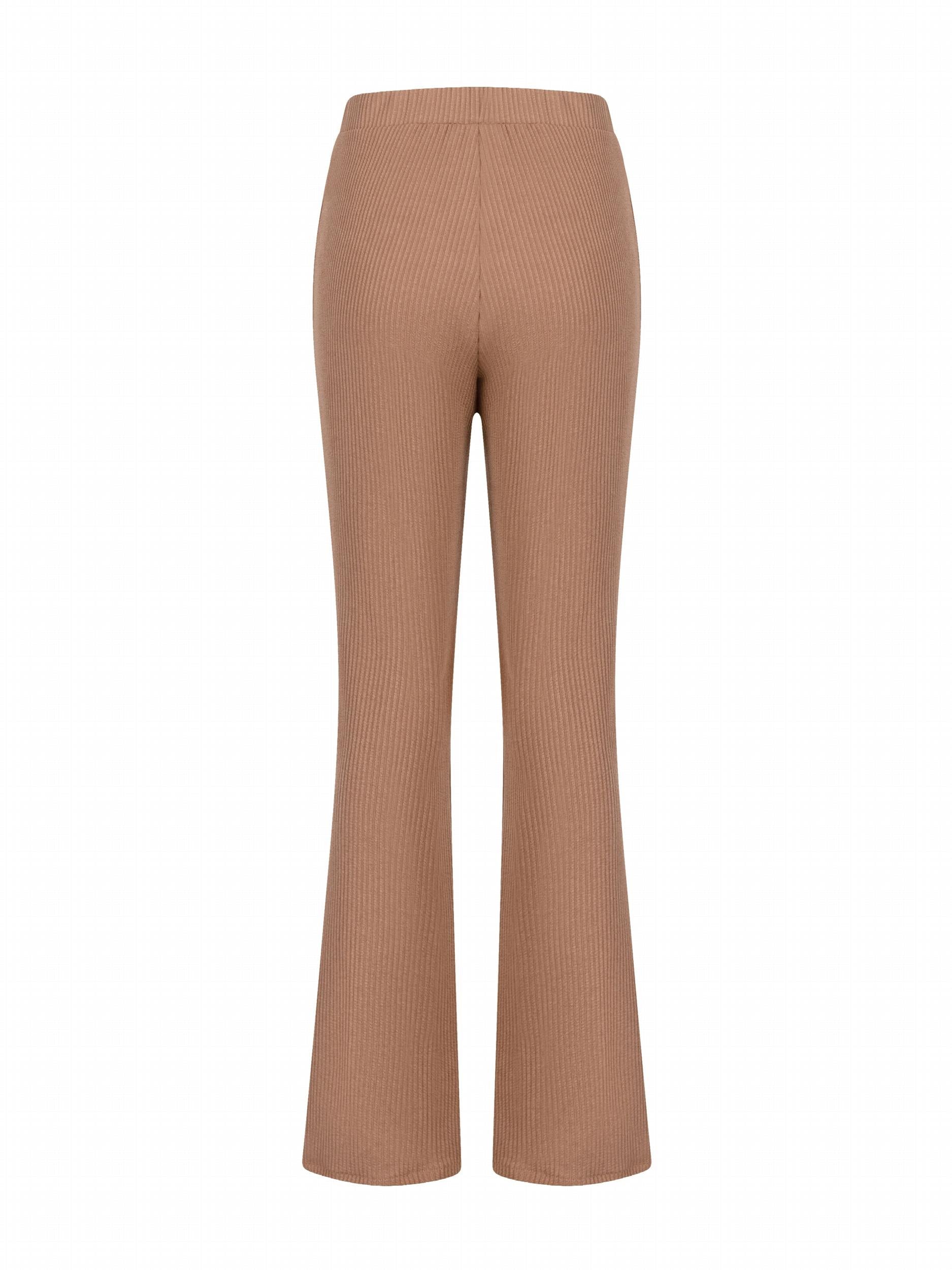 Ribbed Flared Pants Casual Women's Clothing