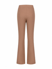Ribbed Flared Pants Casual Women's Clothing