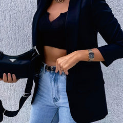  Casual Blazer Women's Plus Long Sleeve Open Front Blazer