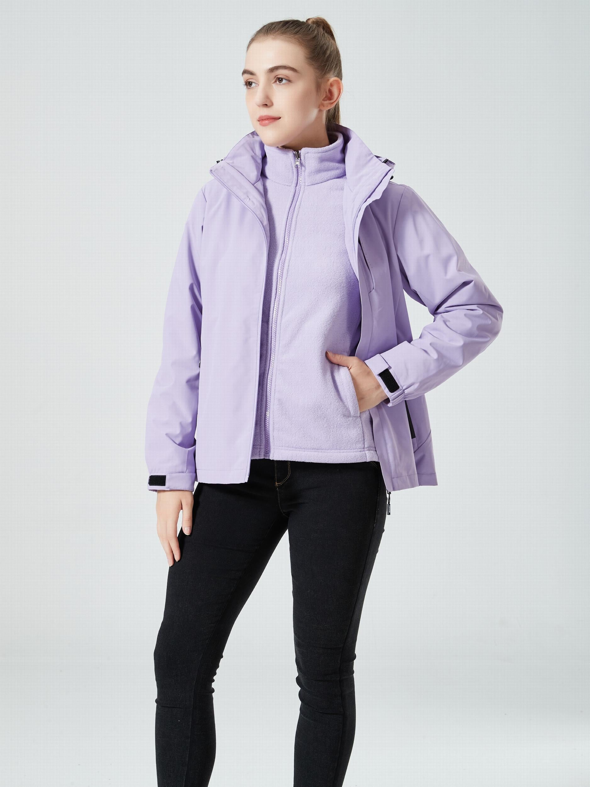 Women's 3-in-1 Outdoor Jacket, Thermal, Waterproof, Hardshell with Fleece