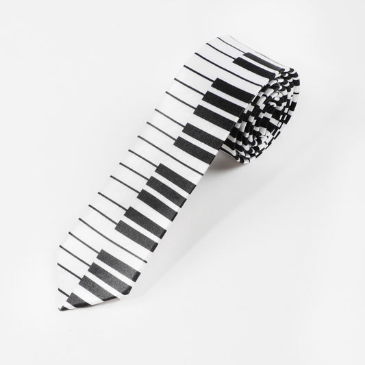 Men's Piano Keys Pattern Tie Clothing Decorative Accessories