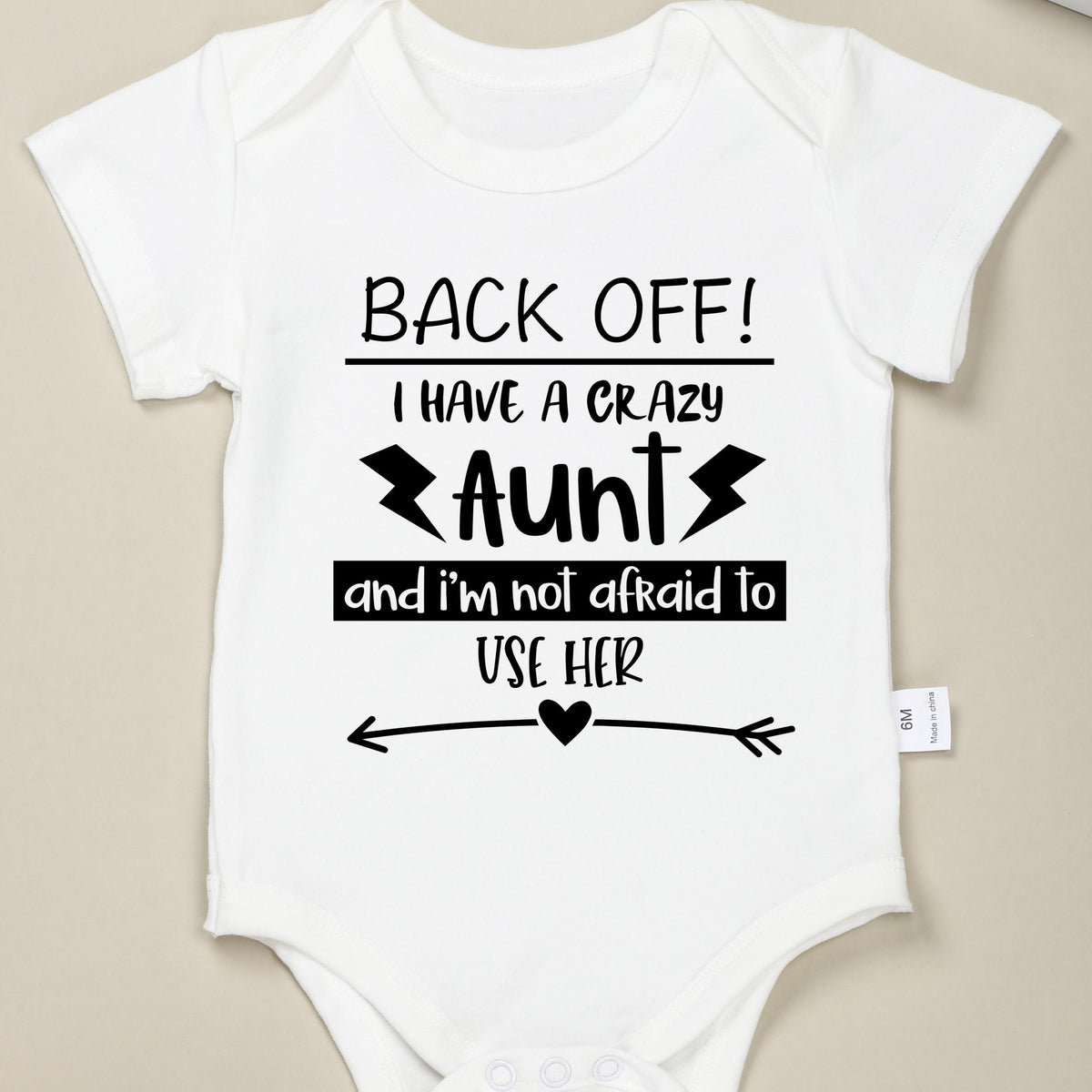 Cotton Baby Onesies Crazy Aunt Letter Print Soft Romper 0-24M