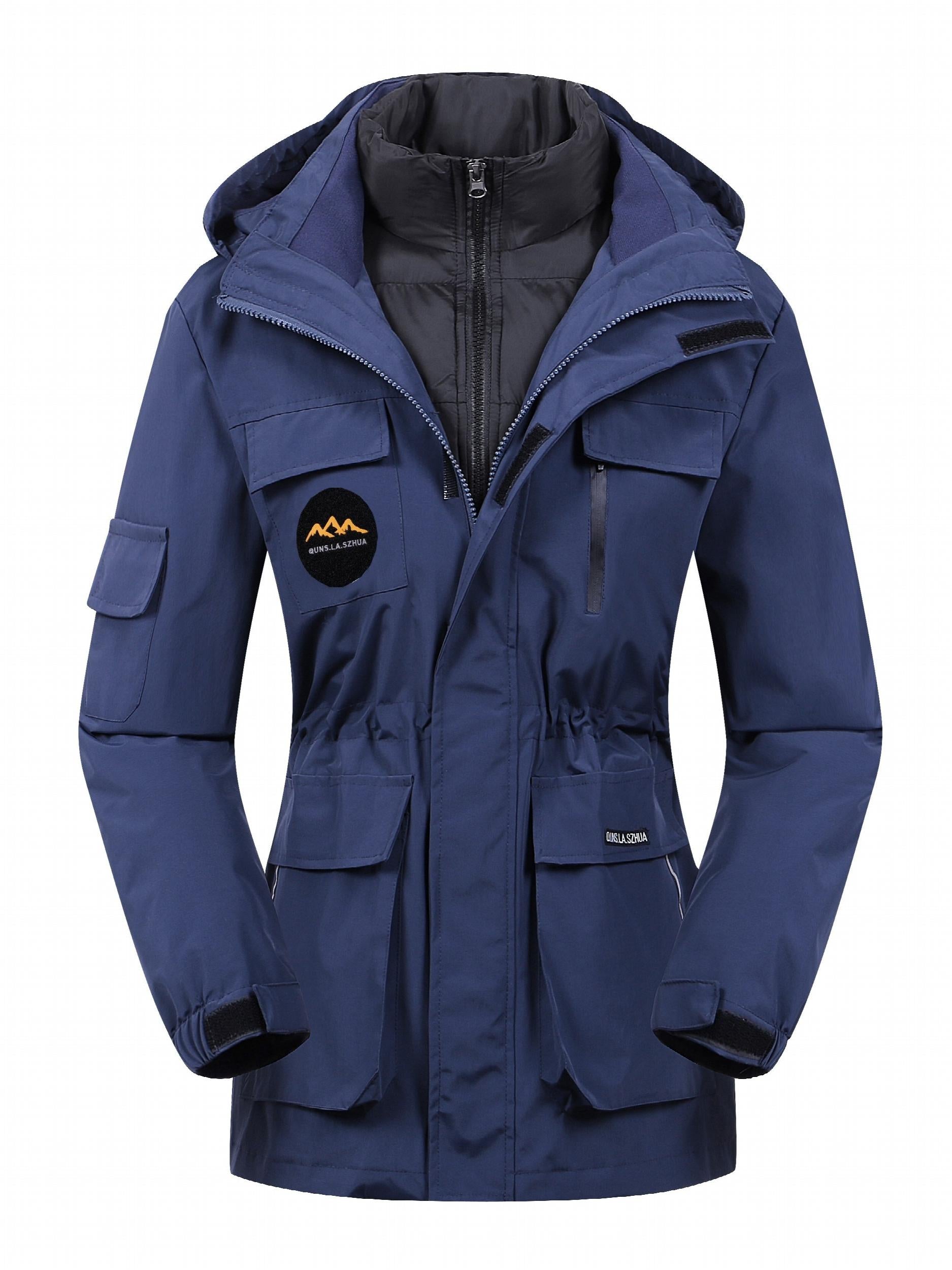 3 in 1 Outdoor Fleece Detachable Winter Jacket Women's Clothing
