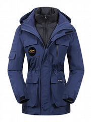 3 in 1 Outdoor Fleece Detachable Winter Jacket Women's Clothing