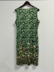 Floral Print Tank Dress, Plus Size with Pockets