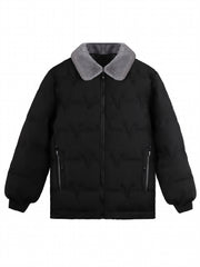Men's Warm Zipper Pocket Jacket with Fur Collar