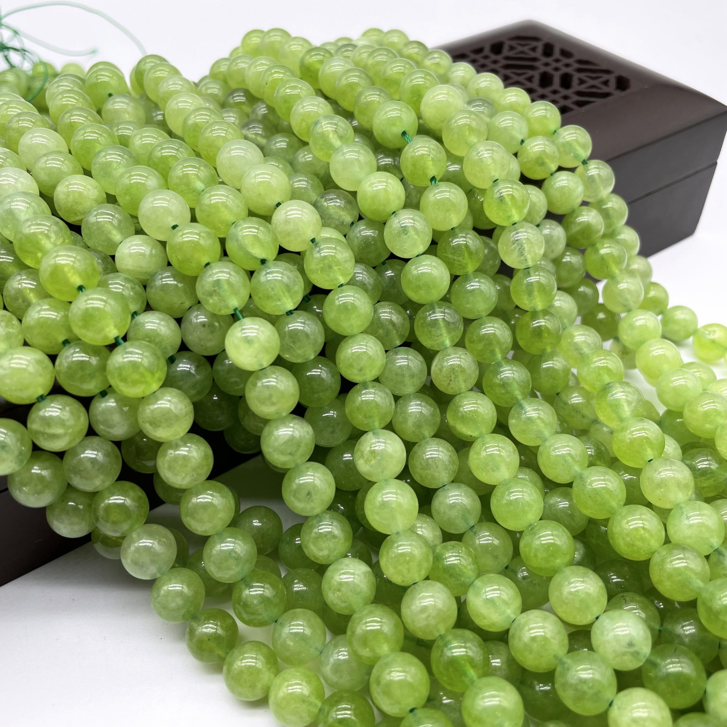 6mm-10mm Natural Peridot Round Beads for Jewelry Making