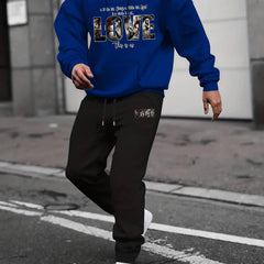 Men's Casual Long Sleeve T Shirt Hooded Sweatshirt & Sweatpants Set
