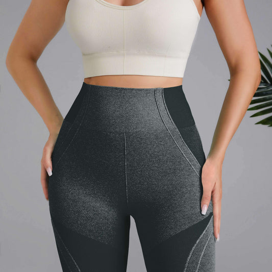High Waist Yoga Shorts for Women - Blocks Design