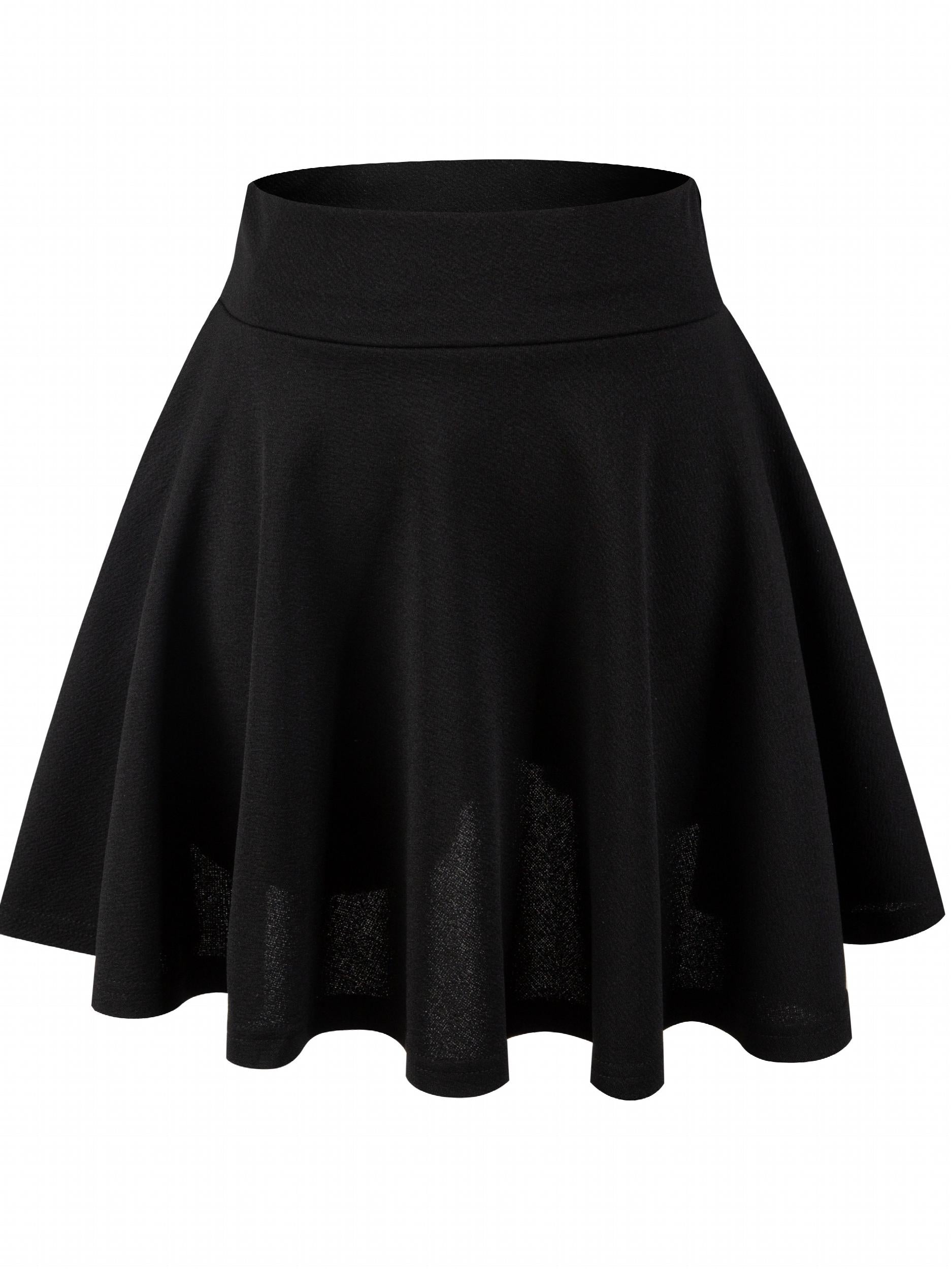 Kpop Solid High Waist Skater Skirts Casual Pleated Comfy Mini Skirts
