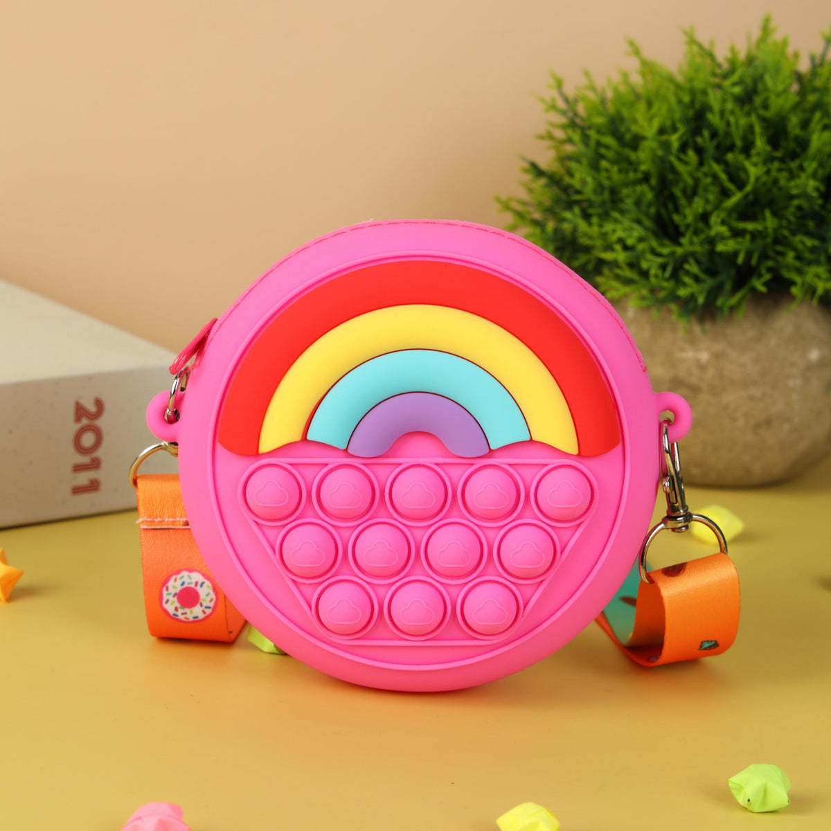Silicone Rainbow Shoulder Bag Compression Bubble Bag