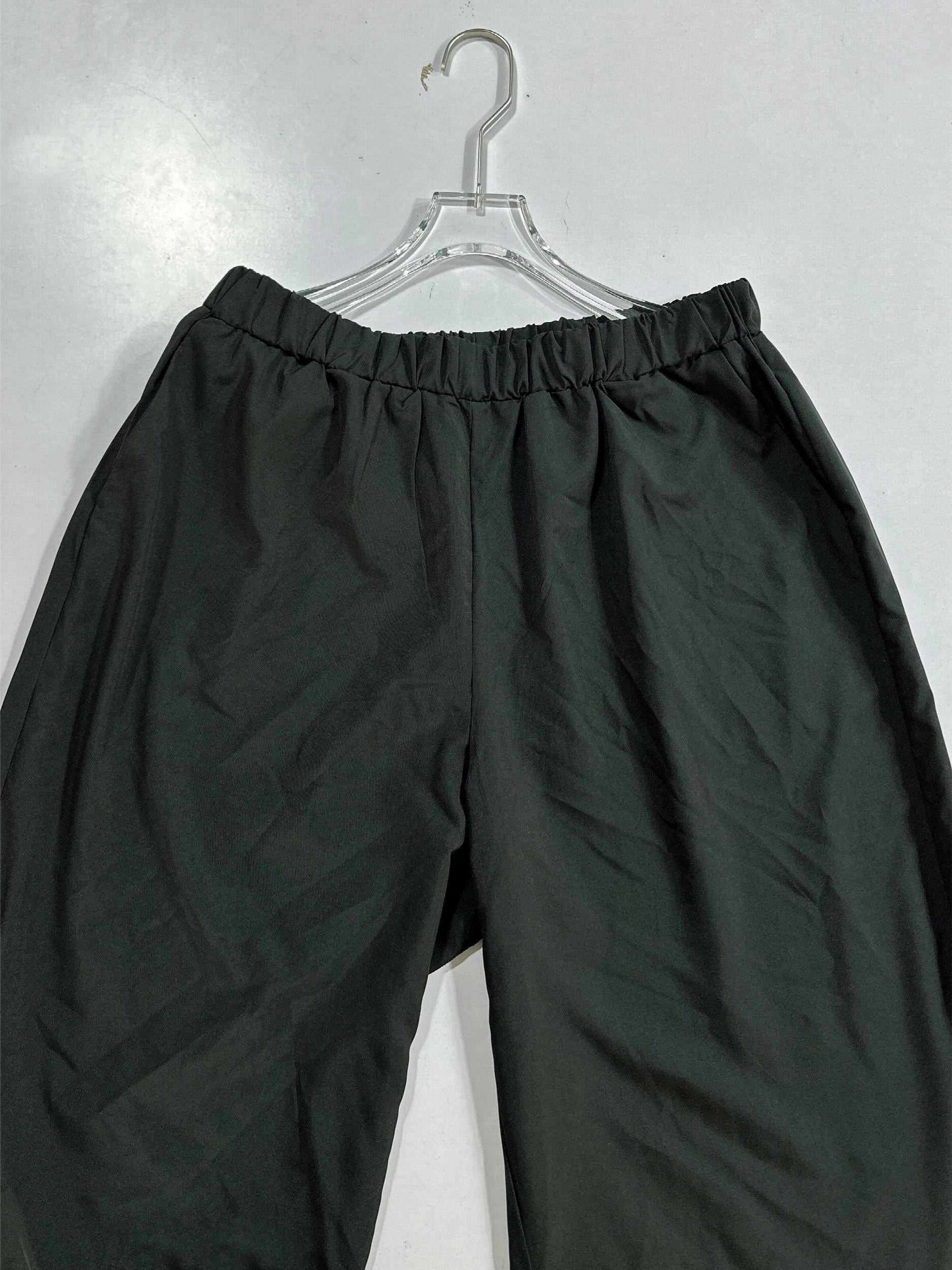  Wide Leg Trousers High Rise Elastic Waist