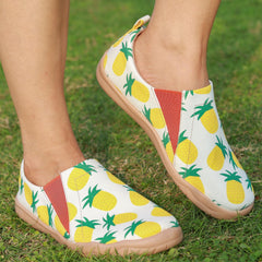 Women's Fruit Pattern Canvas Slip On Shoes Casual & Comfy Travel Shoes