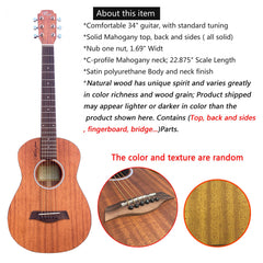 TG100MAX PRO VI All Solid Mahogany Small Body Acoustic Travel Guitar