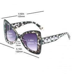Y2K Butterfly Triangle Sunglasses with Faux Pearl Gradient UV400