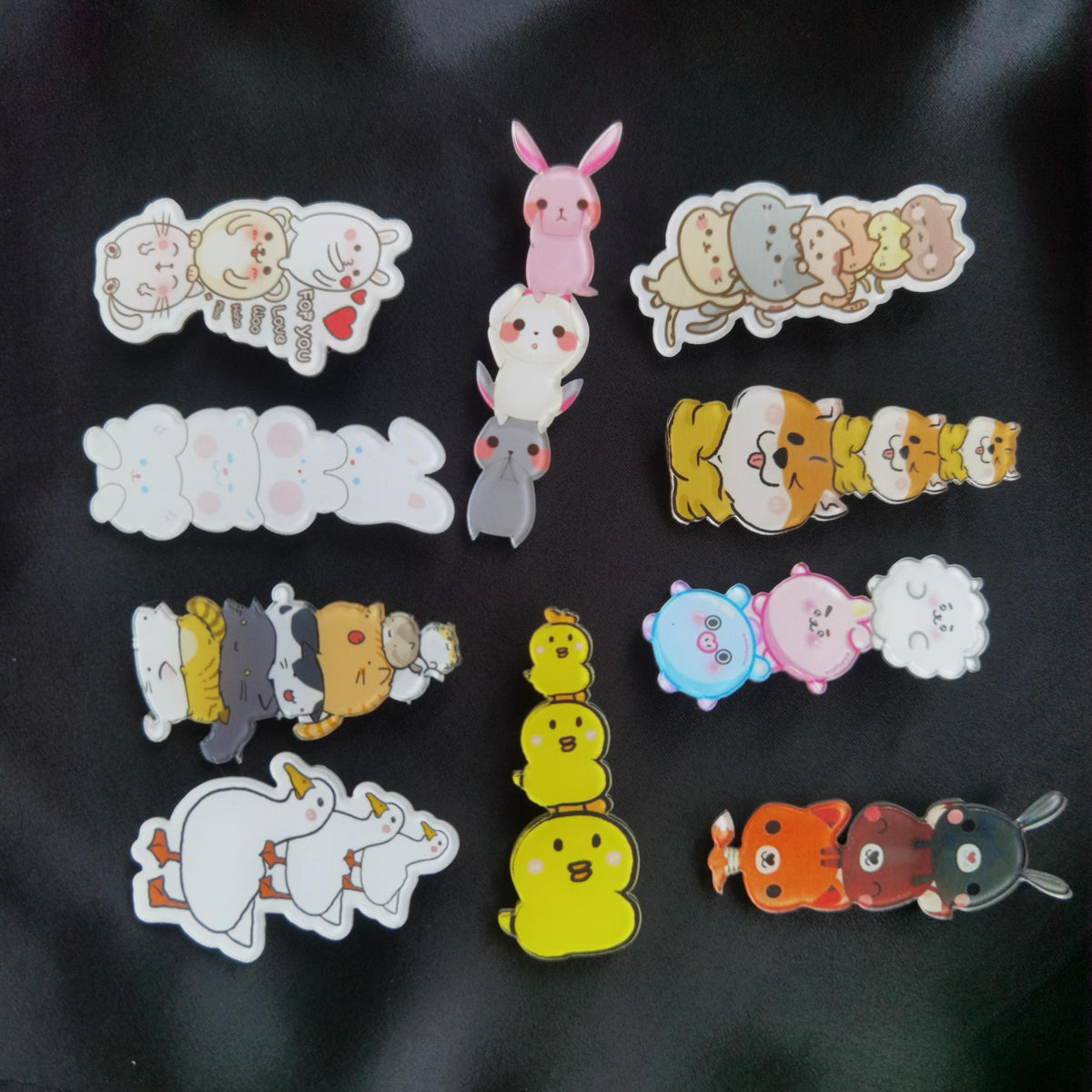 10pcs Acrylic Cartoon Pin Bags Hat Decoration Accessories for Girls