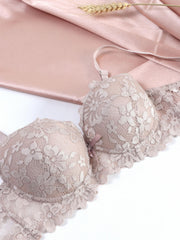 Lace Push Up Bra Breathable Scallop Trim Women's Lingerie
