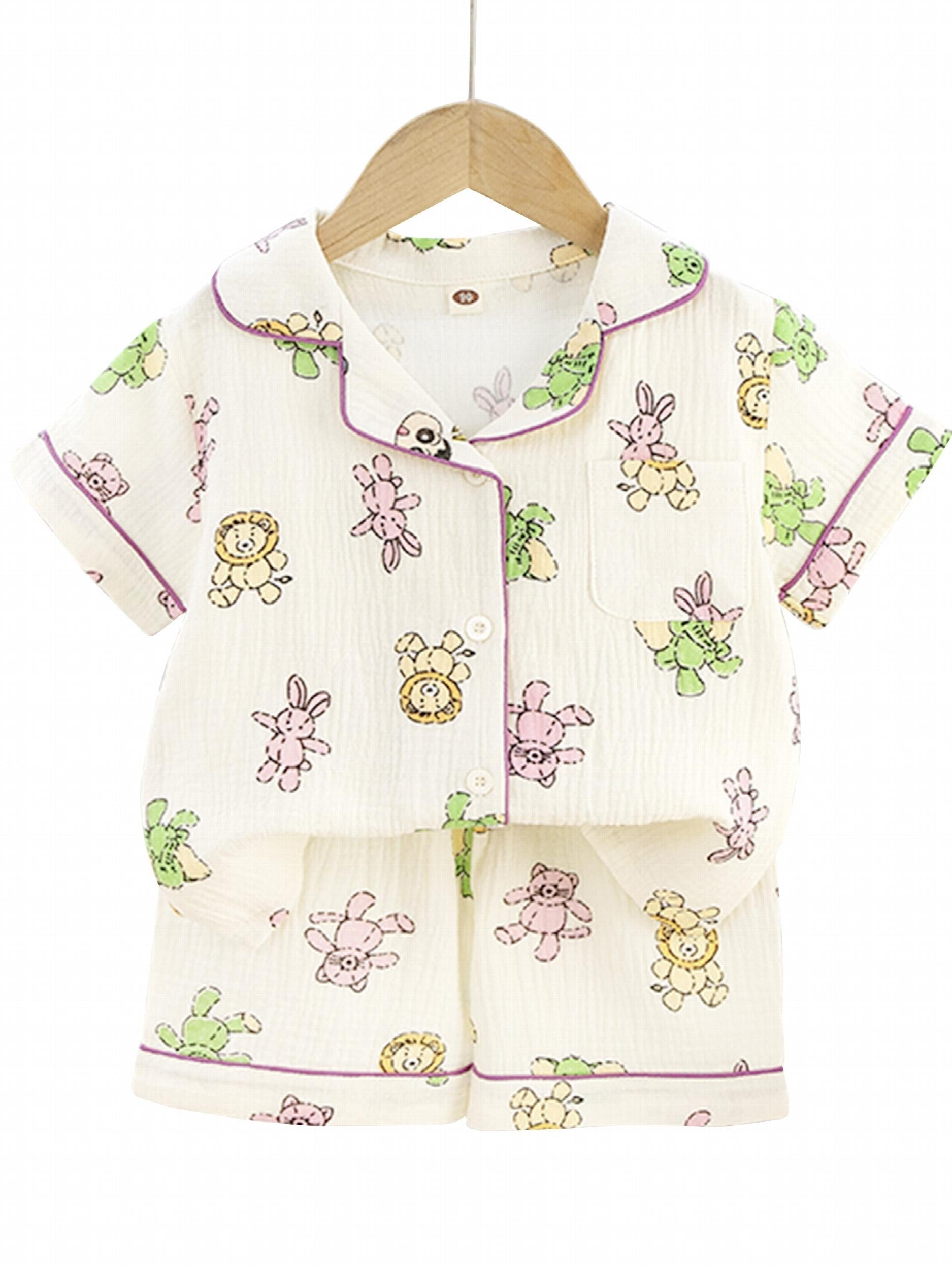 Kids Cartoon Graphic Loungewear 2pcs Set Short Sleeve Shirt & Shorts