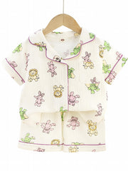 Kids Cartoon Graphic Loungewear 2pcs Set Short Sleeve Shirt & Shorts