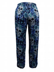 Women's Plus Floral Skull Print Jogger Trousers