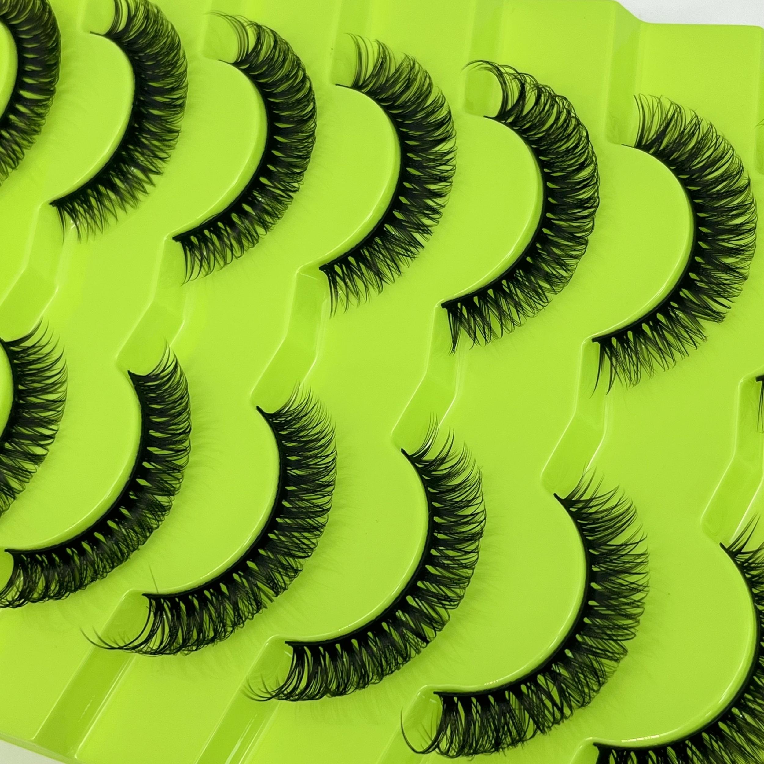 7 Pairs Natural Look D Curling False Eyelashes 6 9mm Fluffy Faux Mink