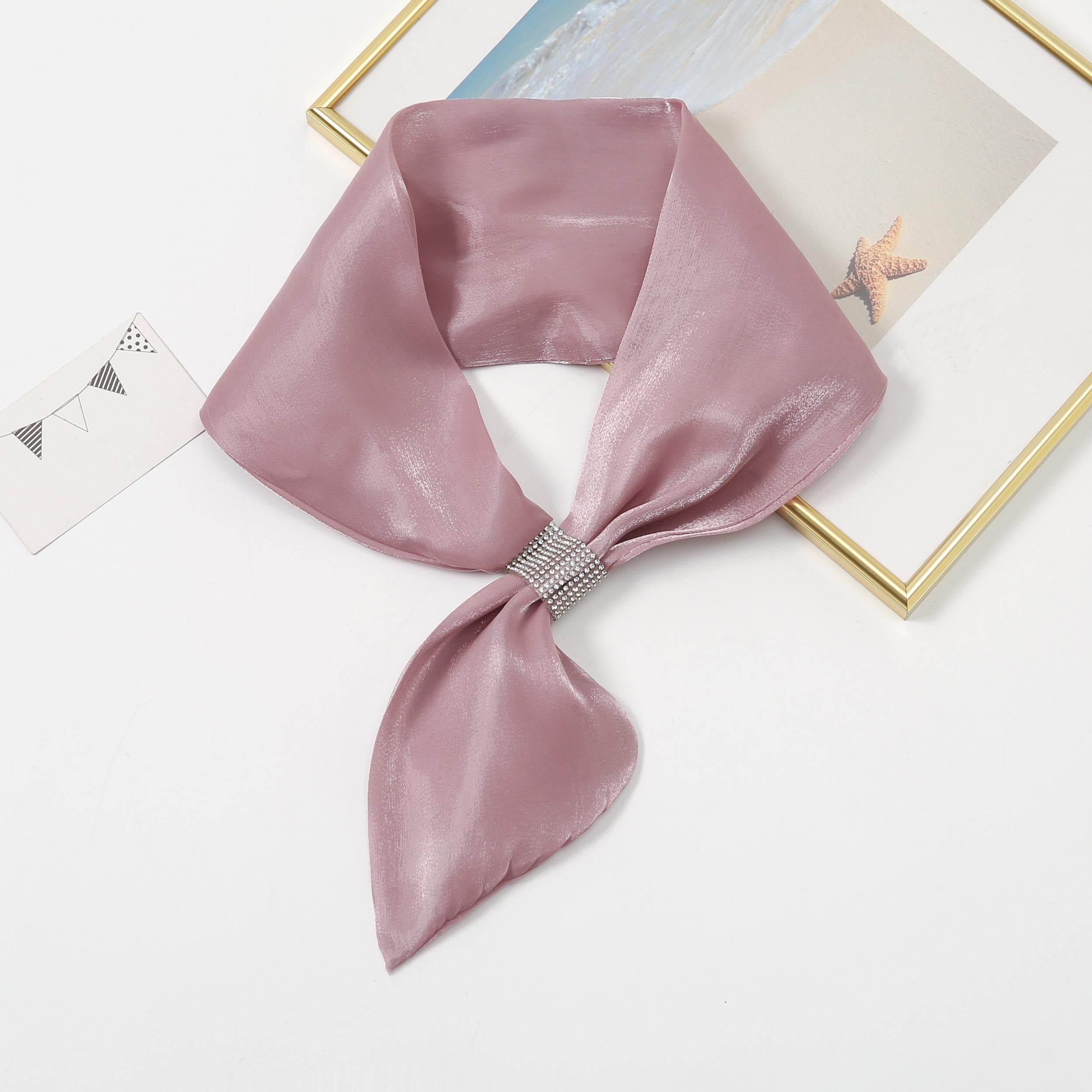 Glitter Sparkly Twilly Scarf Solid Ribbon Neckerchief Skinny Scarf