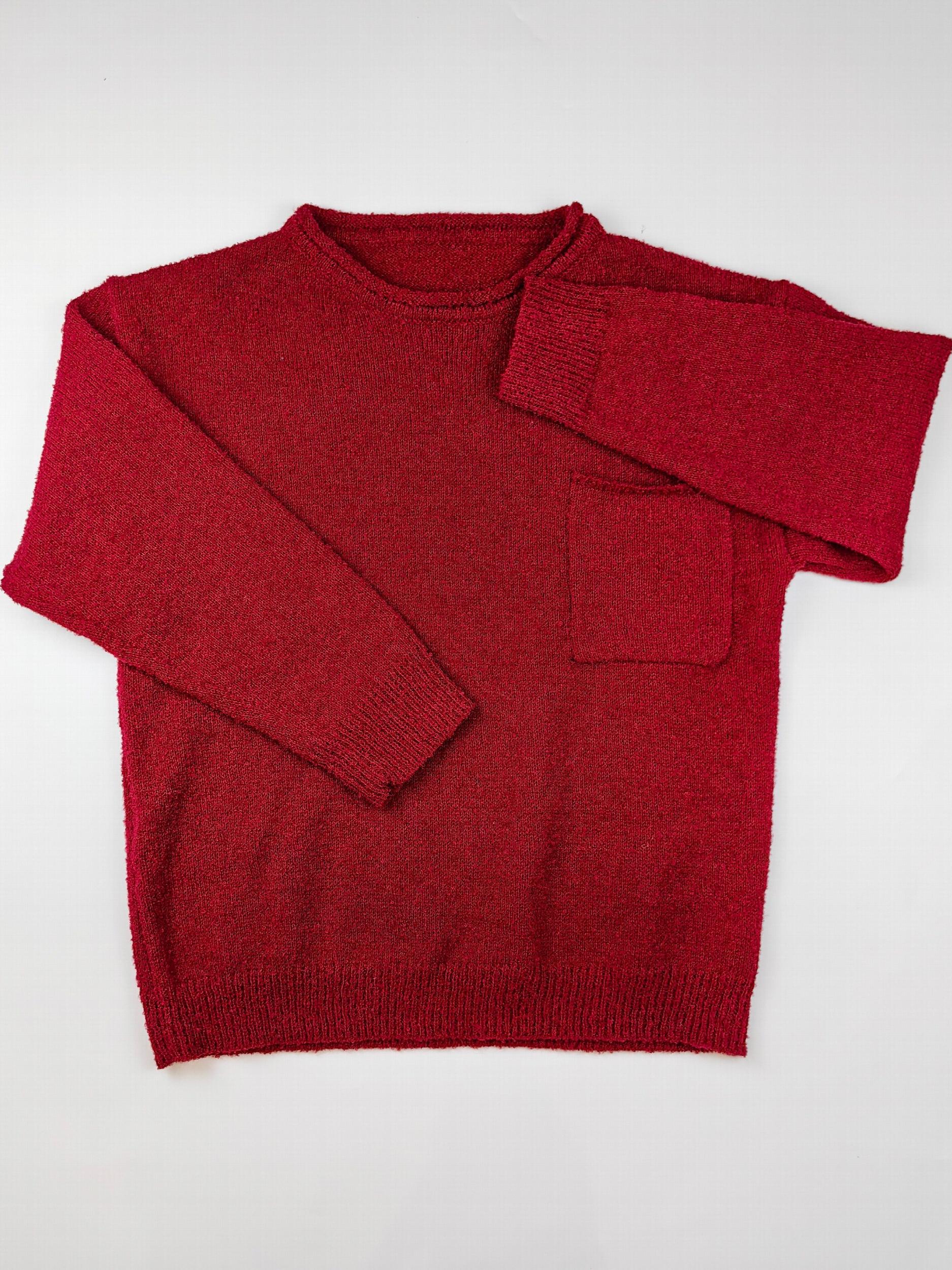  Casual Sweater Women's Plus Solid Long Sleeve Round Neck Jumper