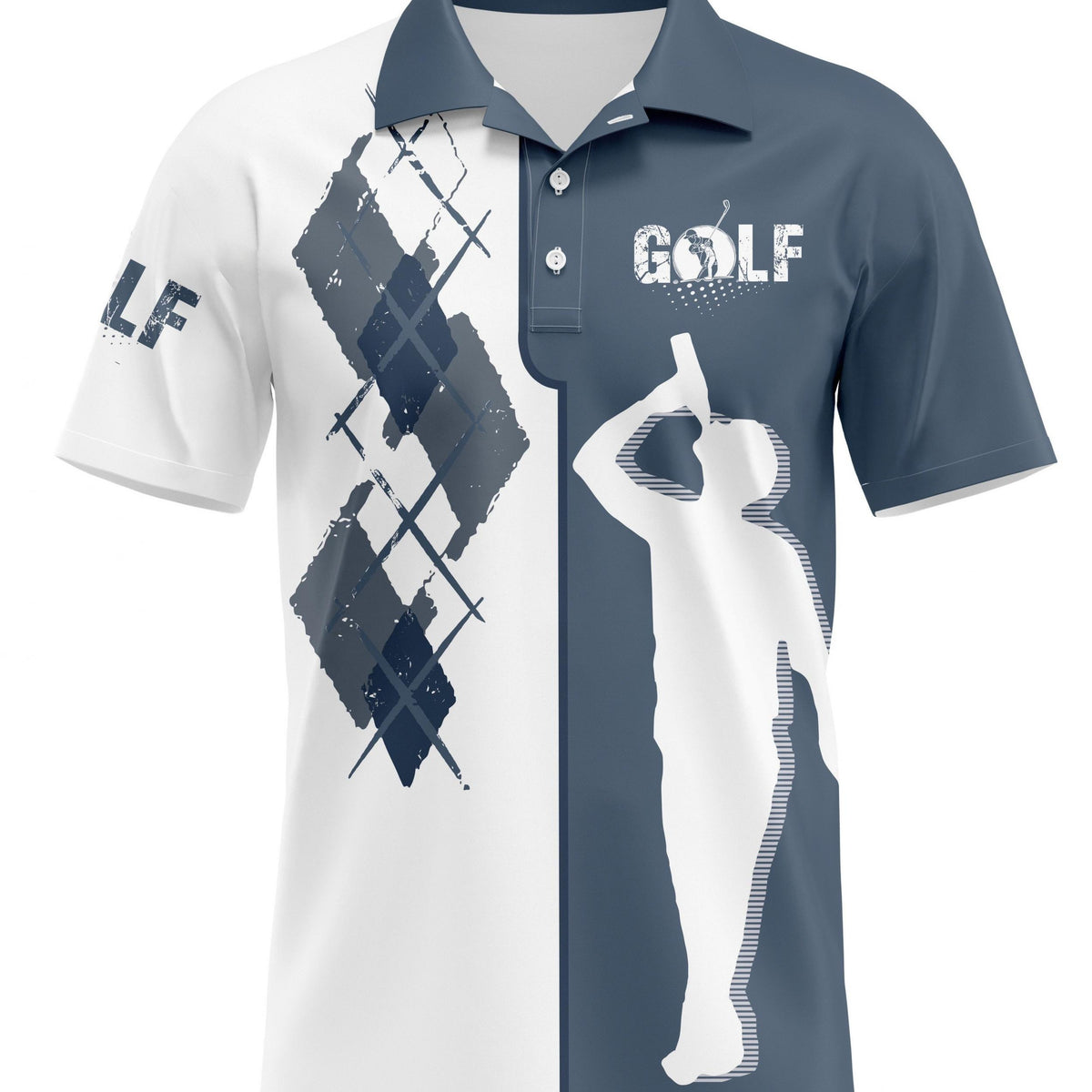 Men's Casual Golf Print Short Sleeve Shirt