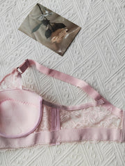 Contrast Lace Push Up Bra Women's Lingerie