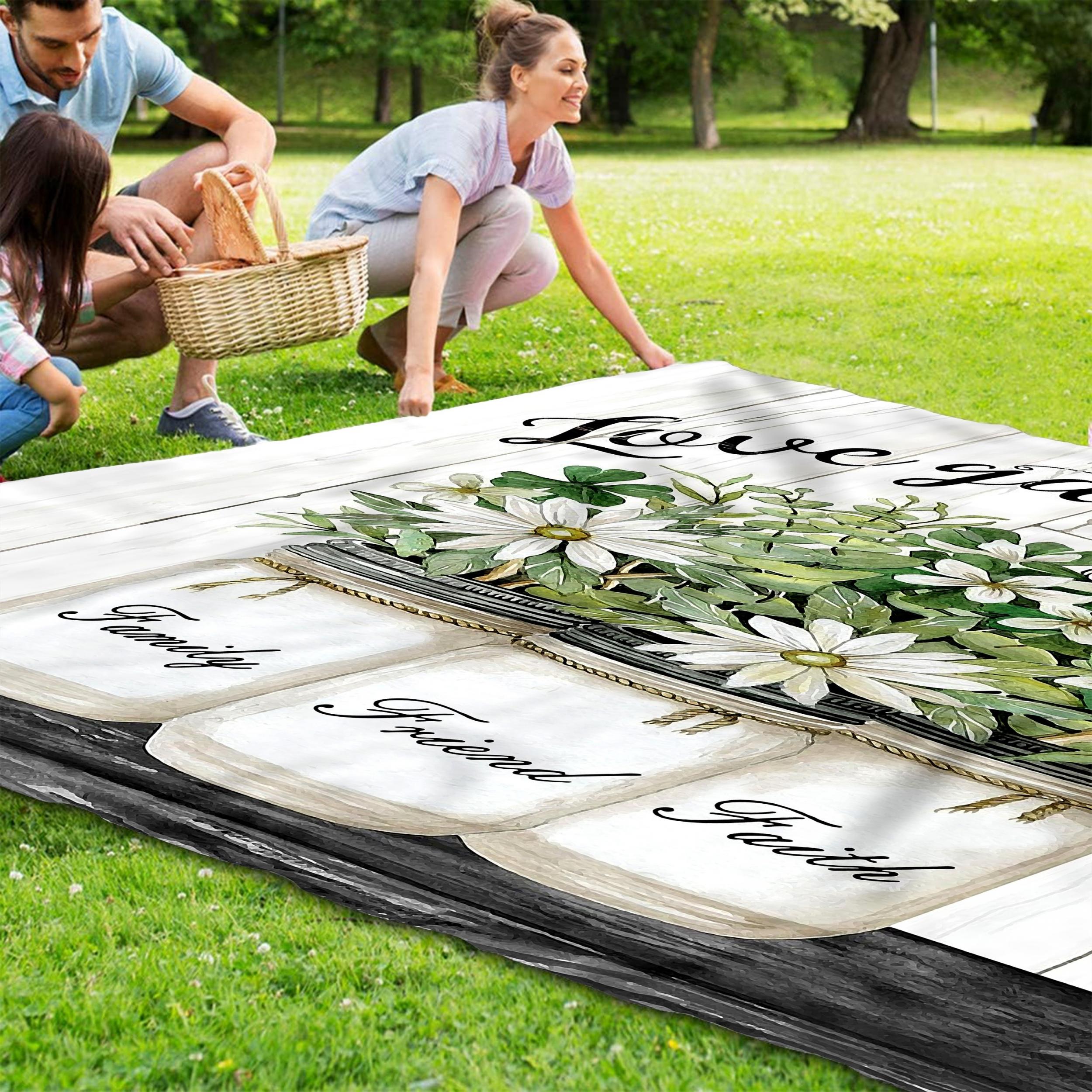 Wooden Board Vase Print Camping Mat, Waterproof Sandproof