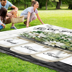 Wooden Board Vase Print Camping Mat, Waterproof Sandproof