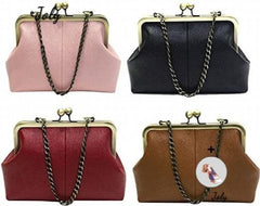 Retro Kiss Lock Crossbag Diamonds Appliques Shoulder Handbag