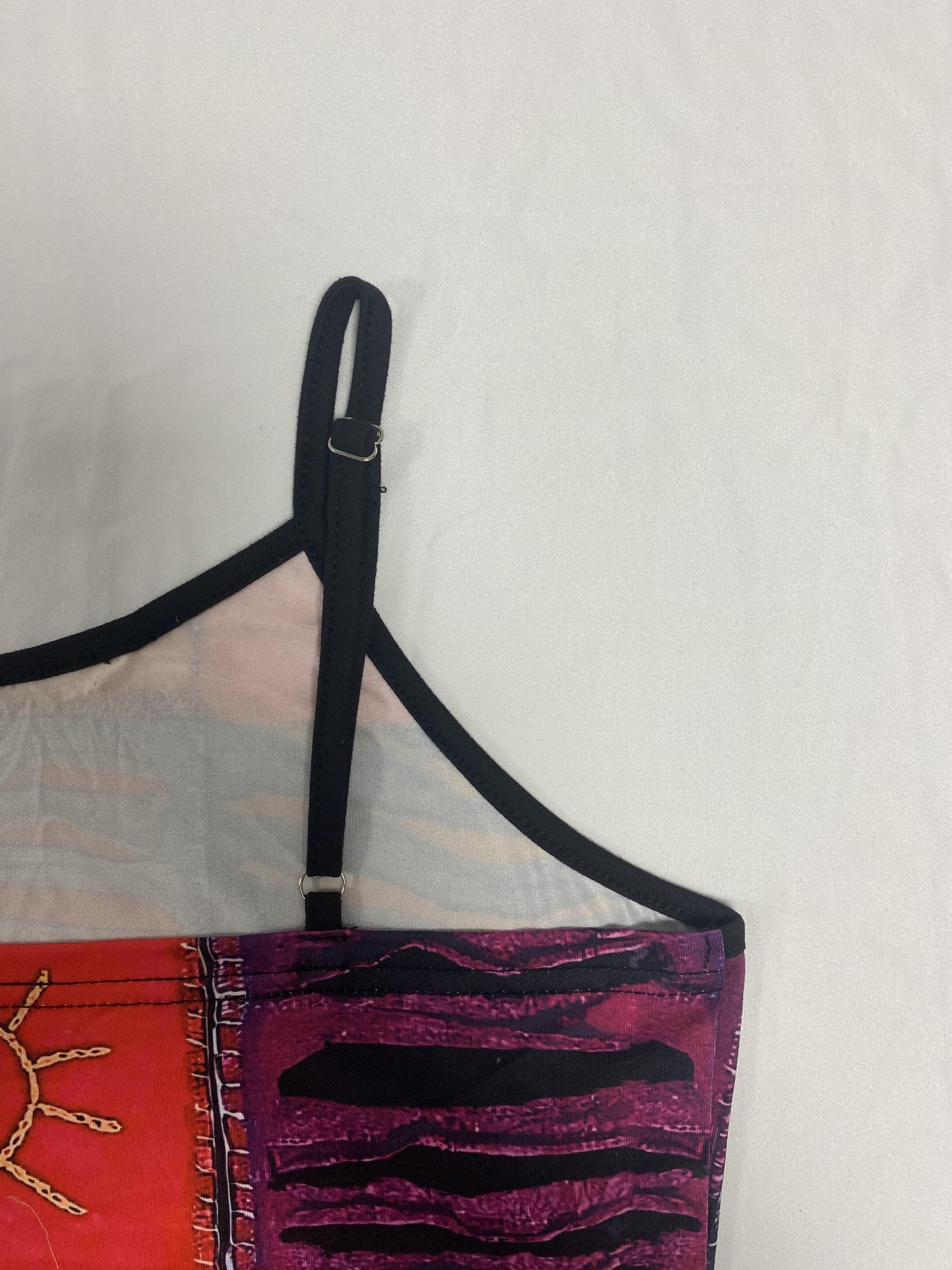 Print Cami Top Sexy Spaghetti Summer Sleeveless Women's Clothing