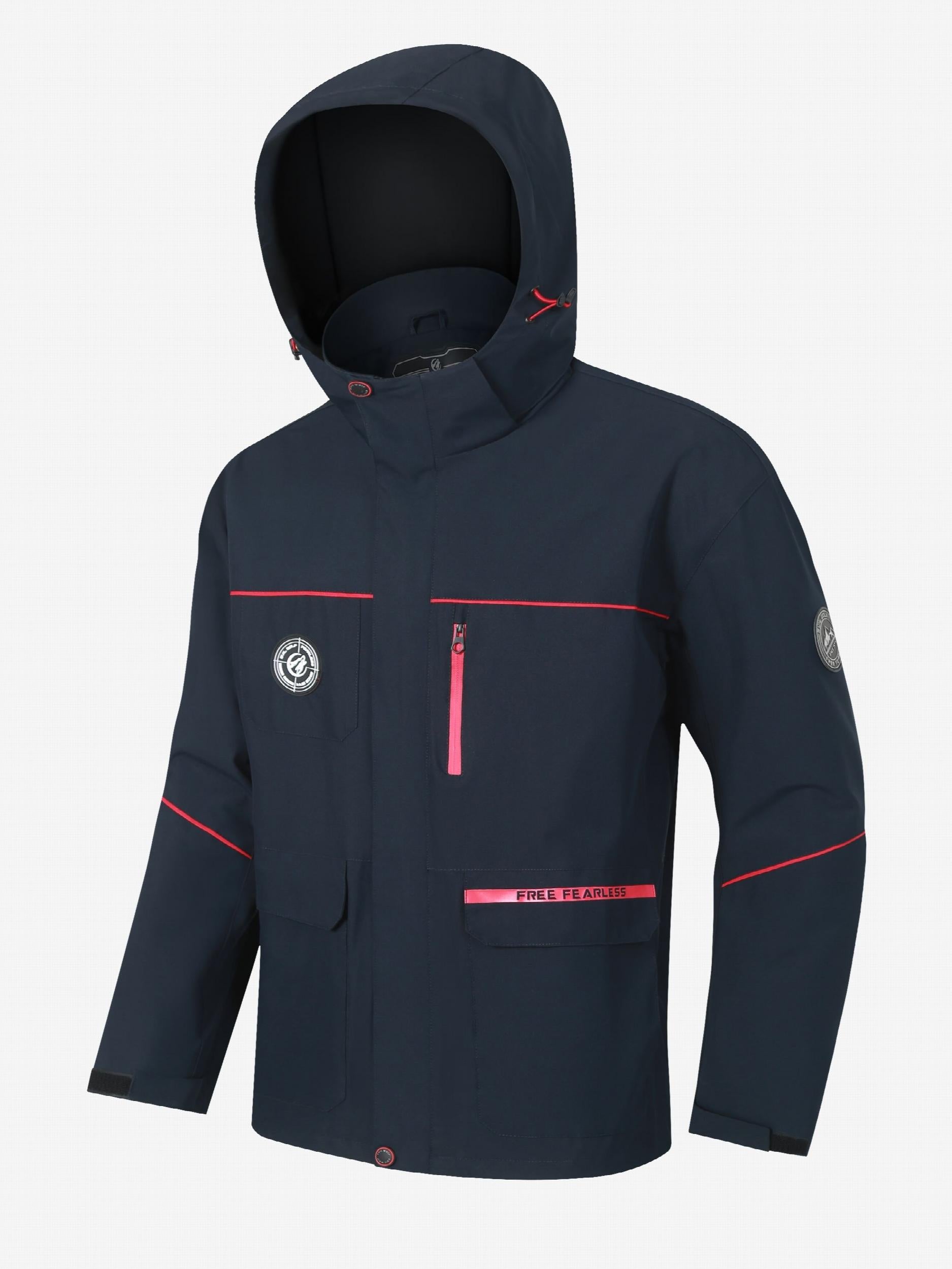 Men's Hooded Windbreaker Jacket Large Pocket Warm Jacket For Winter