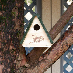 Wooden Bird Nest Small Bird House Triangle Pine Wood Bird Nest