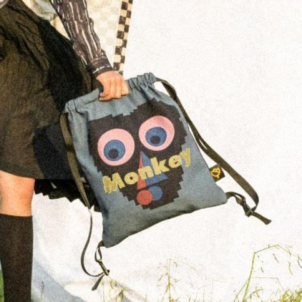Vintage Nylon Monkey Backpack Shoulder Bag Softback