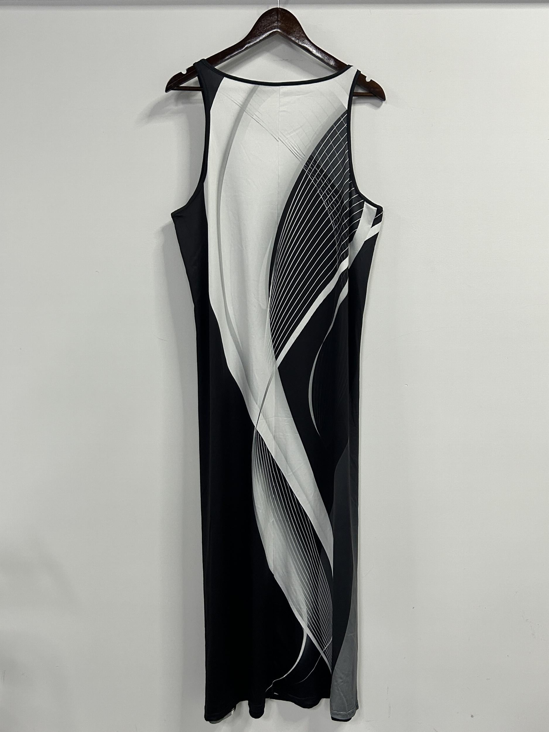  Colorblock Stripe Print Maxi Cami Dress
