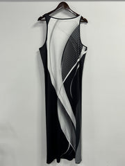  Colorblock Stripe Print Maxi Cami Dress