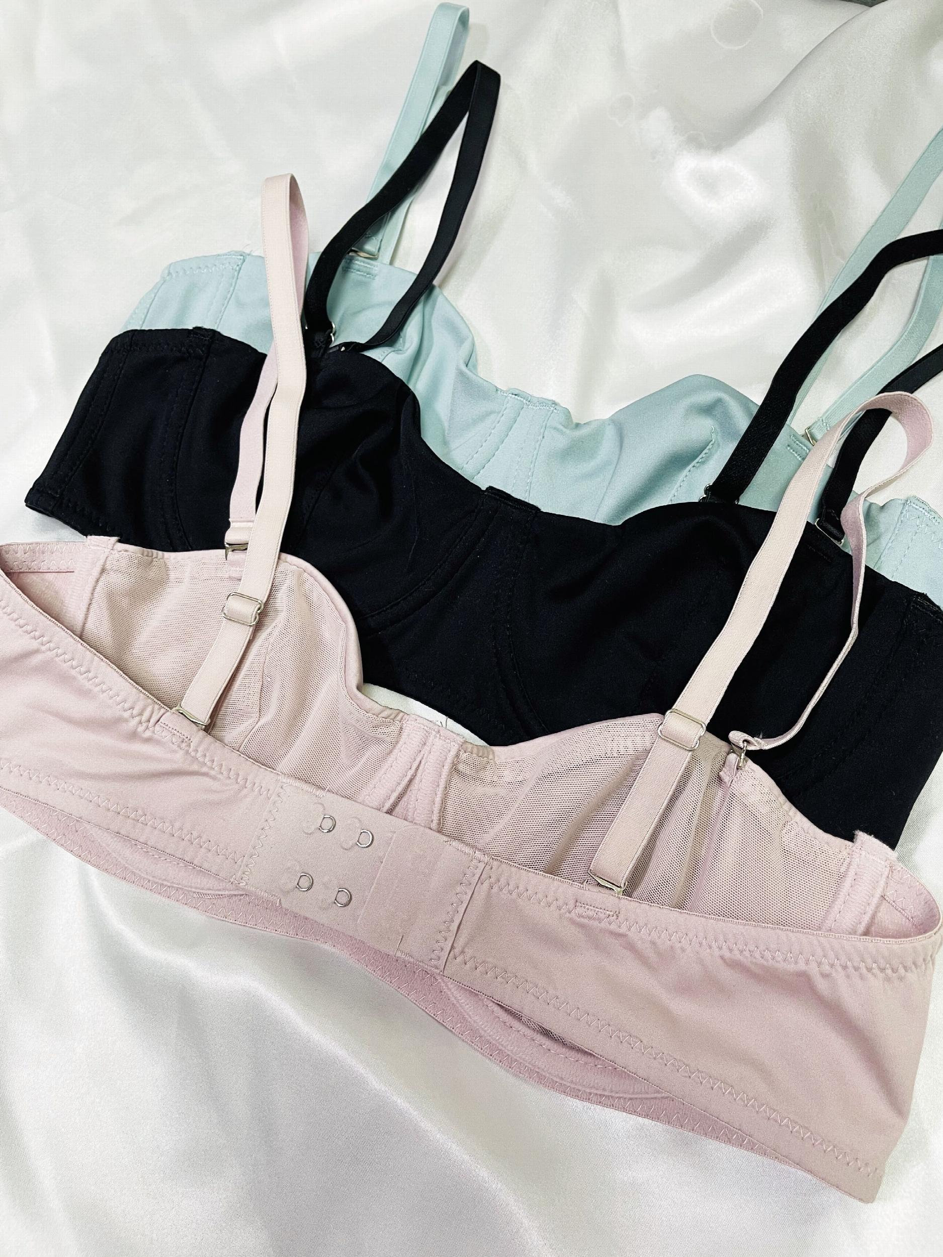 3pcs Solid Push Up Bras Comfy & Breathable Intimates Bra