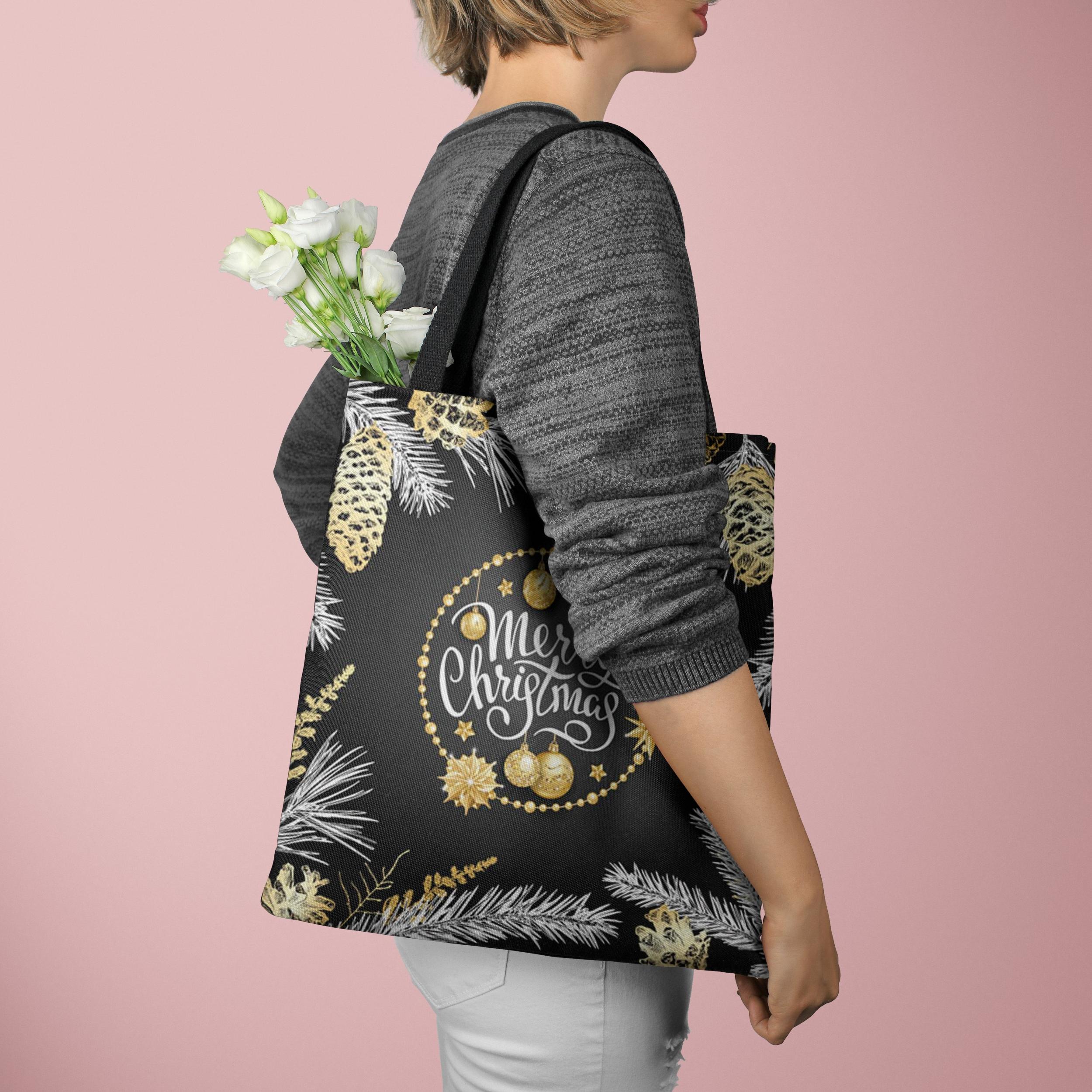 Christmas Series Canvas Bag Lightweight Shoulder Bag Tote Bag Handbag