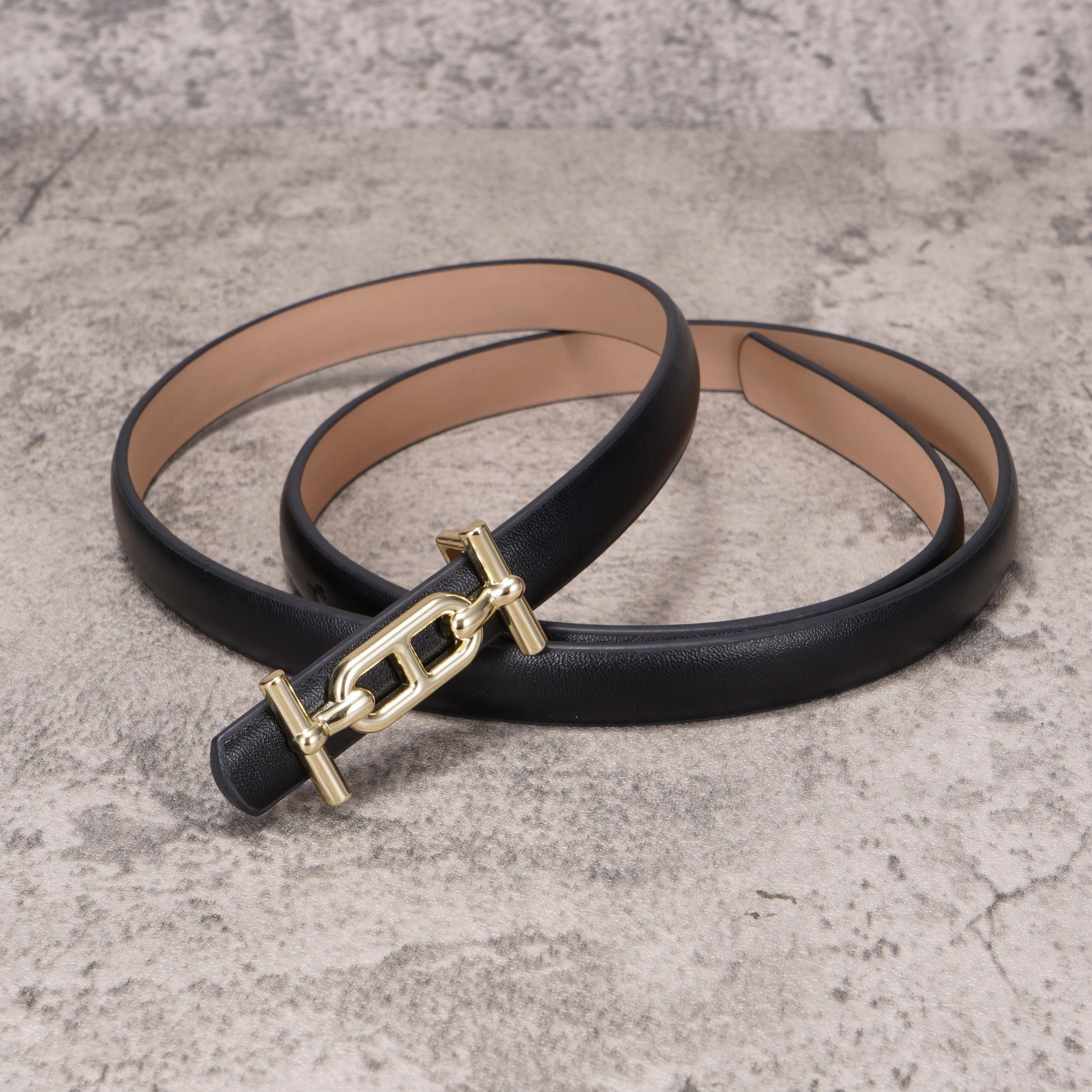 Women's Leather Thin Belt Casual Decorative Waistband
